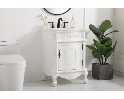 Elegant 24" Single Bathroom Vanity Set - Antique White (VF-1031AW)