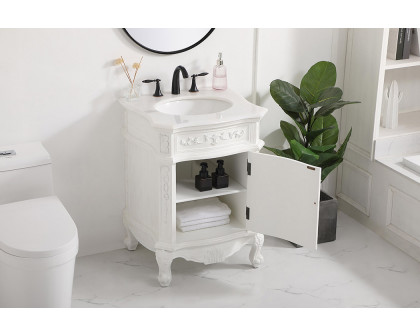 Elegant 24" Single Bathroom Vanity Set - Antique White (VF-1031AW)