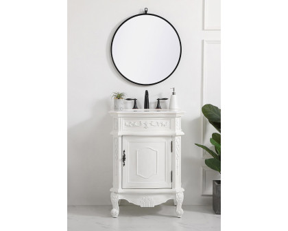 Elegant 24" Single Bathroom Vanity Set - Antique White (VF-1031AW)