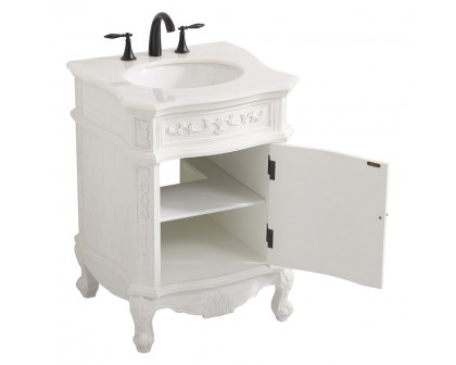 Elegant 24" Single Bathroom Vanity Set - Antique White (VF-1031AW)