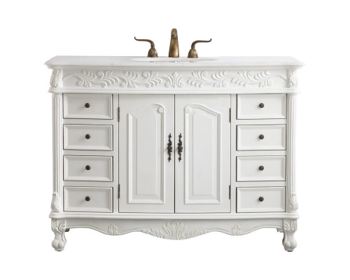 Elegant 48" Single Bathroom Vanity Set - Antique White (VF-1039AW)