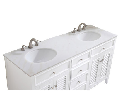 Elegant - Cape Cod 60" Wide Double Bathroom Vanity Set (VF-1042WH)