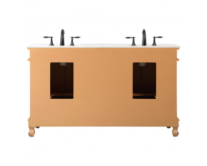 Elegant Windsor 60" Wide Double Vanity Set - Teak (VF-1049TK)