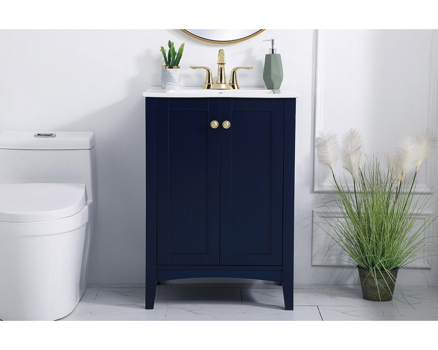 Elegant Mod 24" Free Standing Single Bathroom Vanity Set - Blue (VF-2003BL)