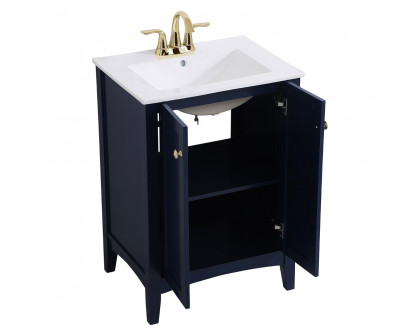 Elegant Mod 24" Free Standing Single Bathroom Vanity Set - Blue (VF-2003BL)