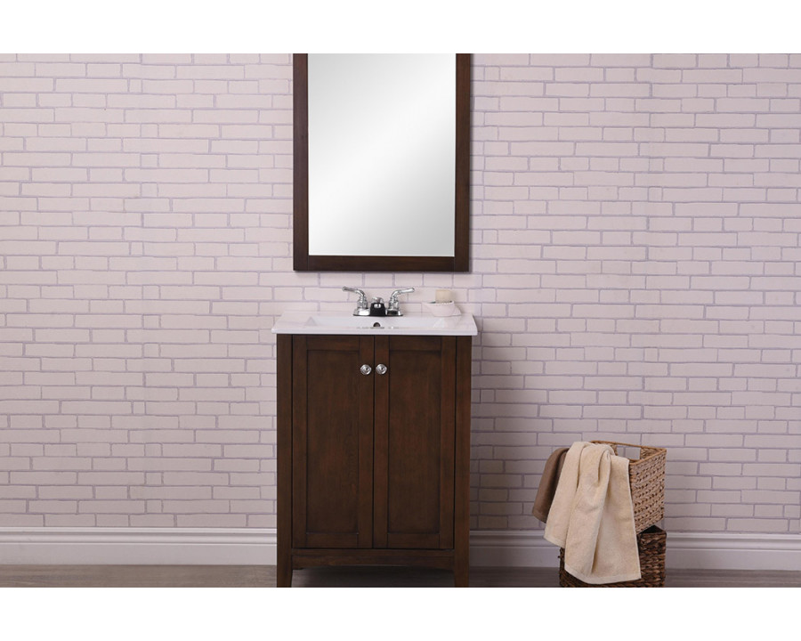 Elegant Mod 24" Free Standing Single Bathroom Vanity Set - Brown (VF-2007)