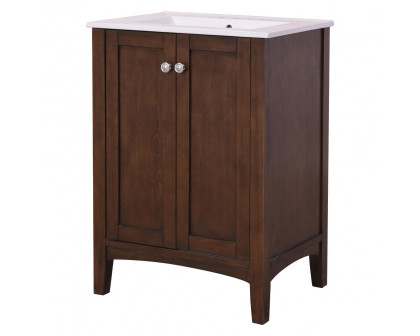 Elegant Mod 24" Free Standing Single Bathroom Vanity Set - Brown (VF-2007)