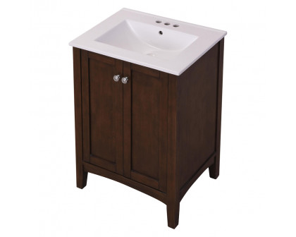 Elegant Mod 24" Free Standing Single Bathroom Vanity Set - Brown (VF-2007)