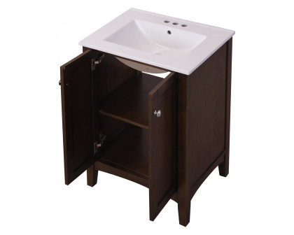 Elegant Mod 24" Free Standing Single Bathroom Vanity Set - Brown (VF-2007)