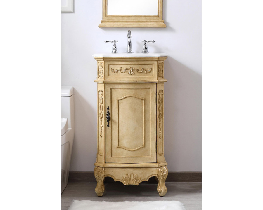 Elegant Danville Vanity Sink Set - Antique Beige, L 19" (VF10119AB)