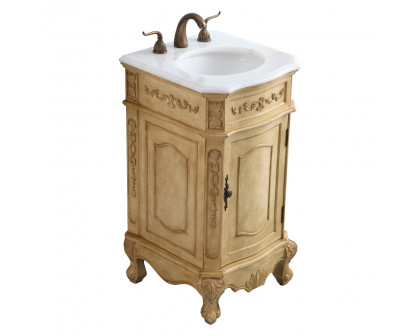 Elegant Danville Vanity Sink Set - Antique Beige, L 19" (VF10119AB)