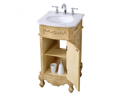 Elegant Danville Vanity Sink Set - Antique Beige, L 19" (VF10119AB)