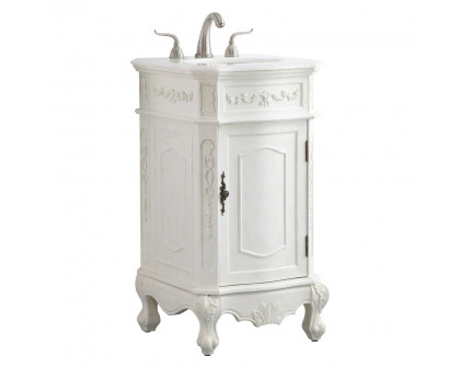 Elegant Danville Vanity Sink Set - Antique White, L 19" (VF10119AW)