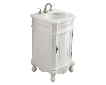 Elegant Danville Vanity Sink Set - Antique White, L 19" (VF10119AW)