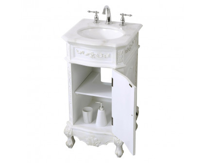 Elegant Danville Vanity Sink Set - Antique White, L 19" (VF10119AW)