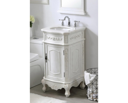 Elegant Danville Vanity Sink Set - Antique White, L 19" (VF10119AW)