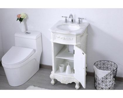 Elegant Danville Vanity Sink Set - Antique White, L 19" (VF10119AW)