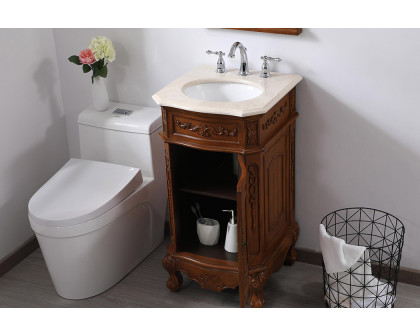 Elegant Danville Vanity Sink Set - Teak, L 19" (VF10119TK)