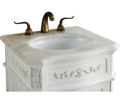 Elegant Vanity Sink Set - Antique White, L 21" (VF10121AW)