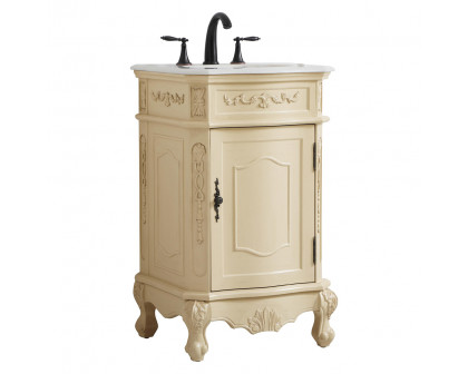 Elegant Vanity Sink Set - Light Antique Beige, L 21" (VF10121LT)