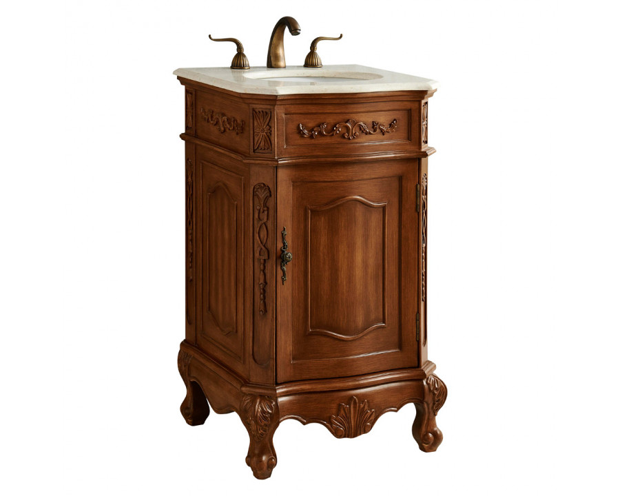 Elegant Vanity Sink Set - Teak, L 21" (VF10121TK)