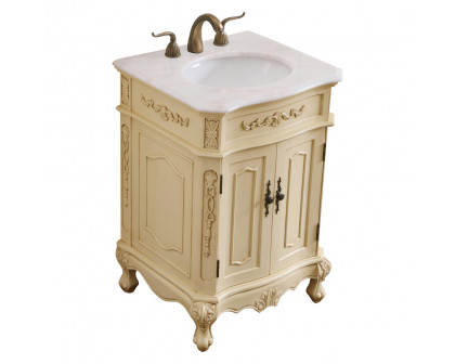 Elegant Danville Vanity Sink Set - Light Antique Beige, L 24" (VF10124LT)