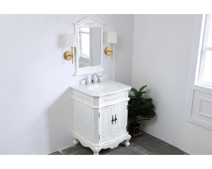 Elegant Danville Vanity Sink Set - Antique White, L 27" (VF10127AW)