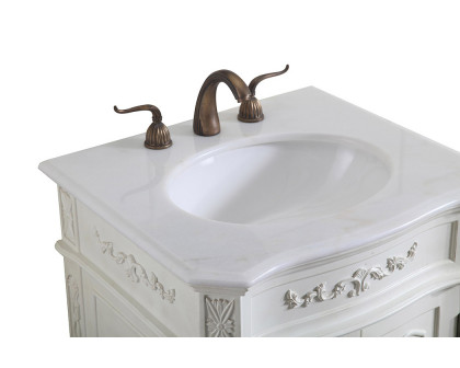 Elegant Danville Vanity Sink Set - Antique White, L 27" (VF10127AW)