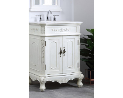 Elegant Danville Vanity Sink Set - Antique White, L 27" (VF10127AW)