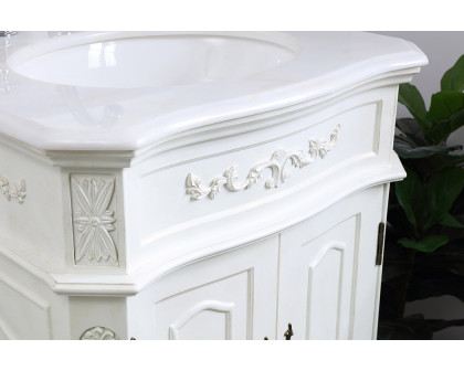 Elegant Danville Vanity Sink Set - Antique White, L 27" (VF10127AW)