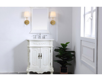 Elegant Danville Vanity Sink Set - Antique White, L 27" (VF10127AW)