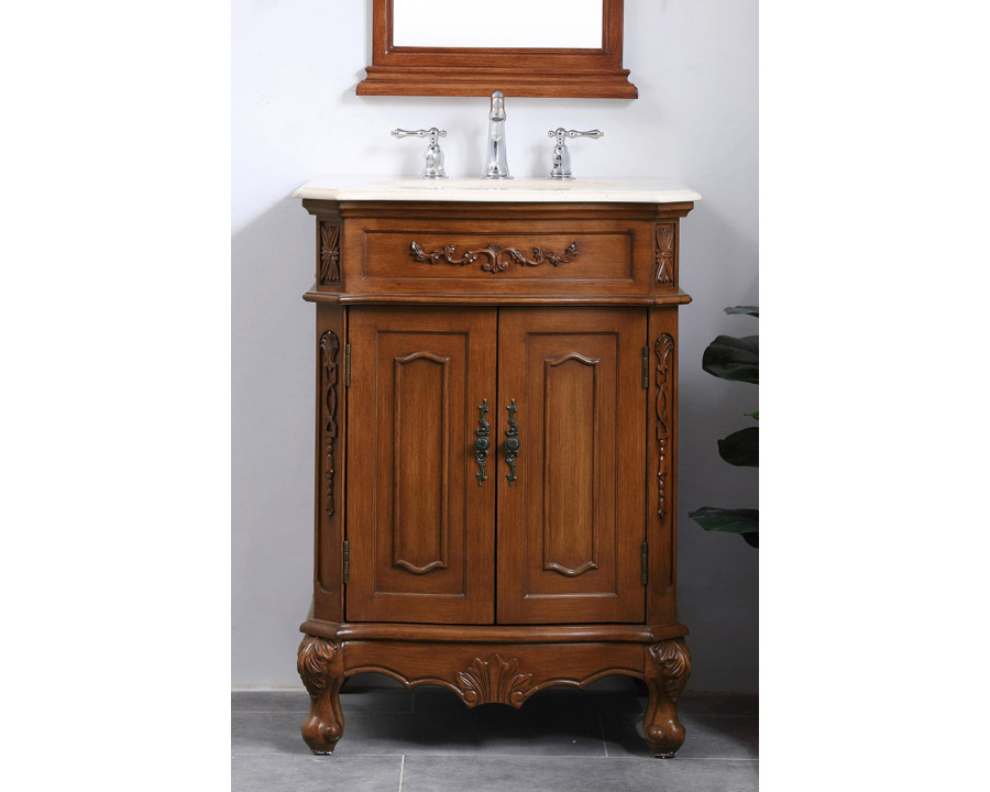 Elegant Danville Vanity Sink Set - Teak, L 27" (VF10127TK)