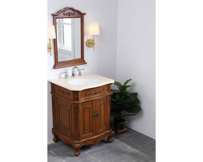 Elegant Danville Vanity Sink Set - Teak, L 27" (VF10127TK)