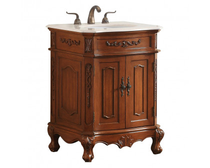 Elegant Danville Vanity Sink Set - Teak, L 27" (VF10127TK)