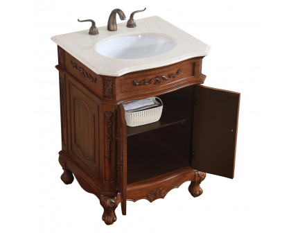 Elegant Danville Vanity Sink Set - Teak, L 27" (VF10127TK)