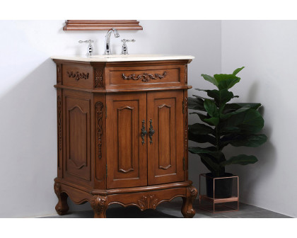 Elegant Danville Vanity Sink Set - Teak, L 27" (VF10127TK)