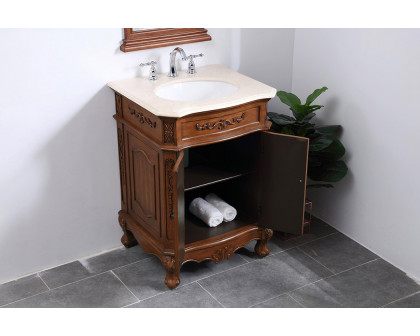 Elegant Danville Vanity Sink Set - Teak, L 27" (VF10127TK)