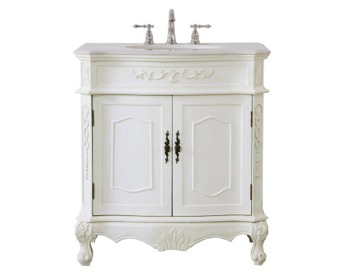 Elegant Danville Vanity Sink Set - Antique White, L 32" (VF10132AW)