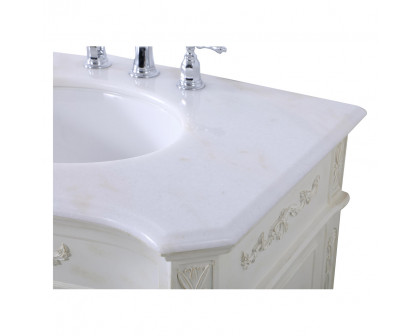 Elegant Danville Vanity Sink Set - Antique White, L 32" (VF10132AW)