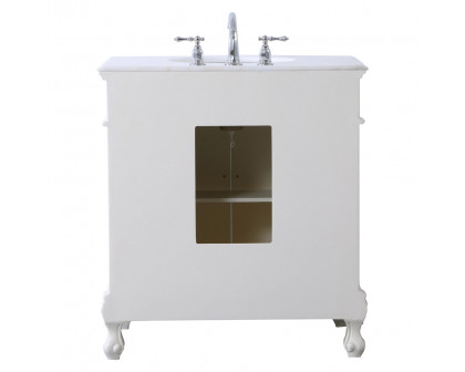 Elegant Danville Vanity Sink Set - Antique White, L 32" (VF10132AW)