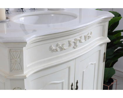 Elegant Danville Vanity Sink Set - Antique White, L 32" (VF10132AW)