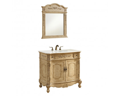 Elegant Danville Vanity Sink Set - Antique Beige, L 36" (VF10136AB)