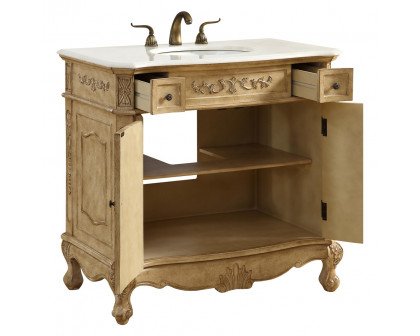 Elegant Danville Vanity Sink Set - Antique Beige, L 36" (VF10136AB)