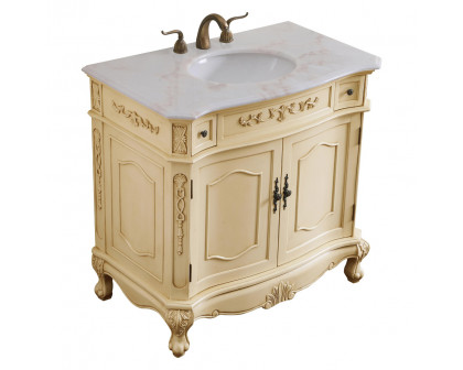 Elegant Danville Vanity Sink Set - Light Antique Beige, L 36" (VF10136LT)