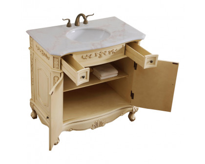 Elegant Danville Vanity Sink Set - Light Antique Beige, L 36" (VF10136LT)