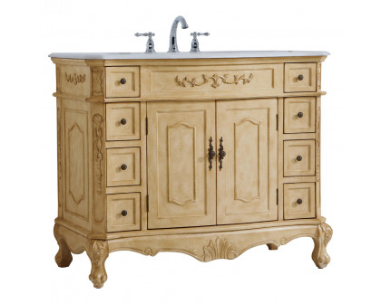 Elegant Danville Wide Vanity Set - Antique Beige, L 42" (VF10142AB)