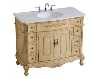 Elegant Danville Wide Vanity Set - Antique Beige, L 42" (VF10142AB)