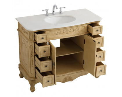 Elegant Danville Wide Vanity Set - Antique Beige, L 42" (VF10142AB)