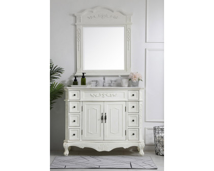 Elegant Danville Wide Vanity Set - Antique White, L 42" (VF10142AW)