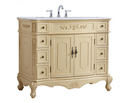 Elegant Danville Wide Vanity Set - Light Antique Beige, L 42" (VF10142LT)